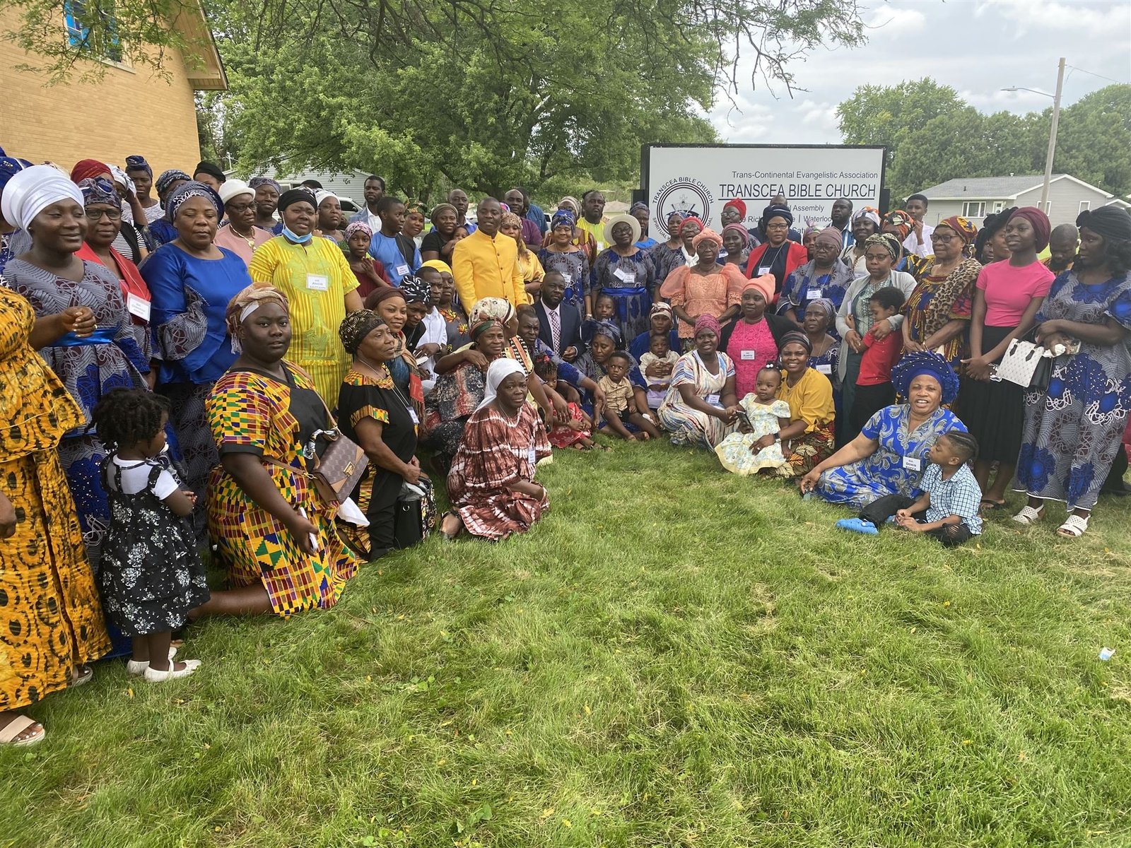 The TRANSCEA family gathered outside the church